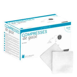 Compresses de gaze stériles Euromedis - 17 fils (10 x 10 cm)