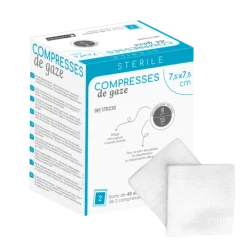 Compresses de gaze tissées stériles - 13 fils