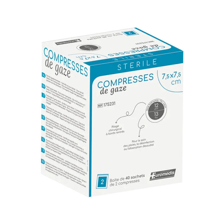 Compresses de gaze tissées stériles - 13 fils