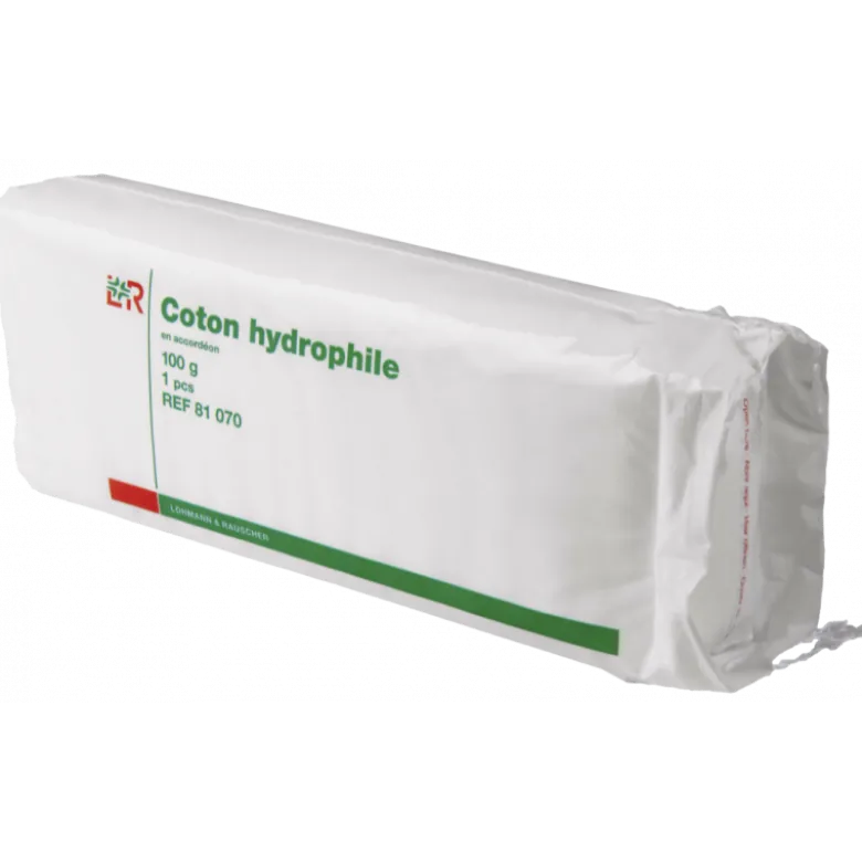 Coton hydrophile en accordéon non stérile (sachet de 100g)