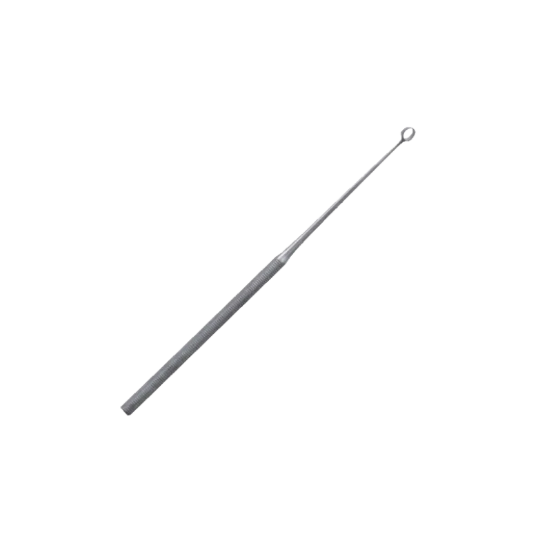 Curette dermatologique fine fenêtrée en inox - 16 cm