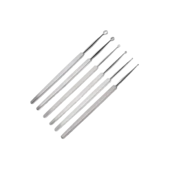 Curette dermatologique fine fenêtrée en inox Devaset - 16 cm