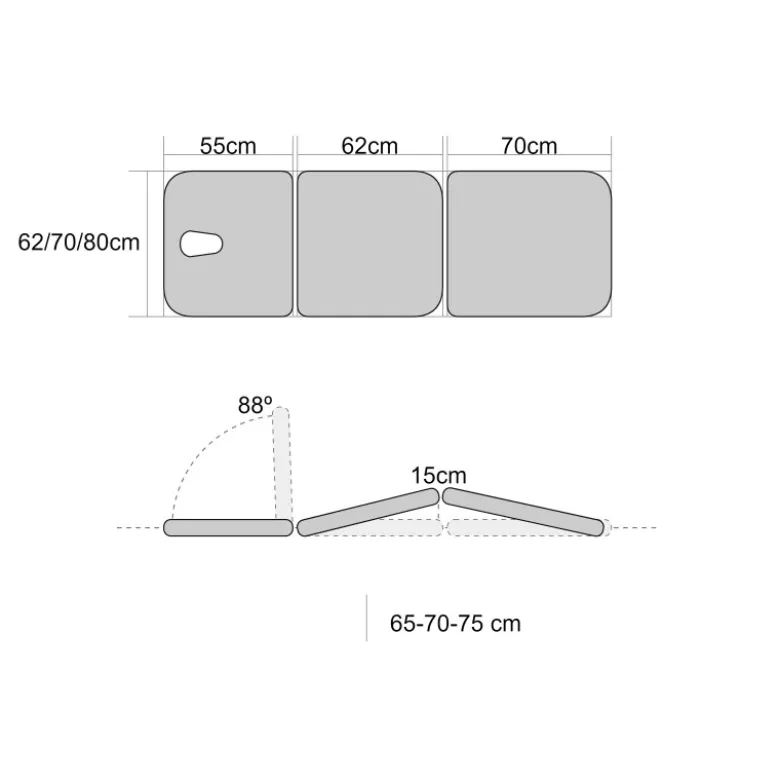 Divan d'examen fixe Mobercas CDF-30-PC