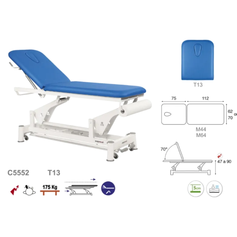 Divan d'examen électrique Ecopostural C5552 (1 moteur) - Coloris crème - Démonstration