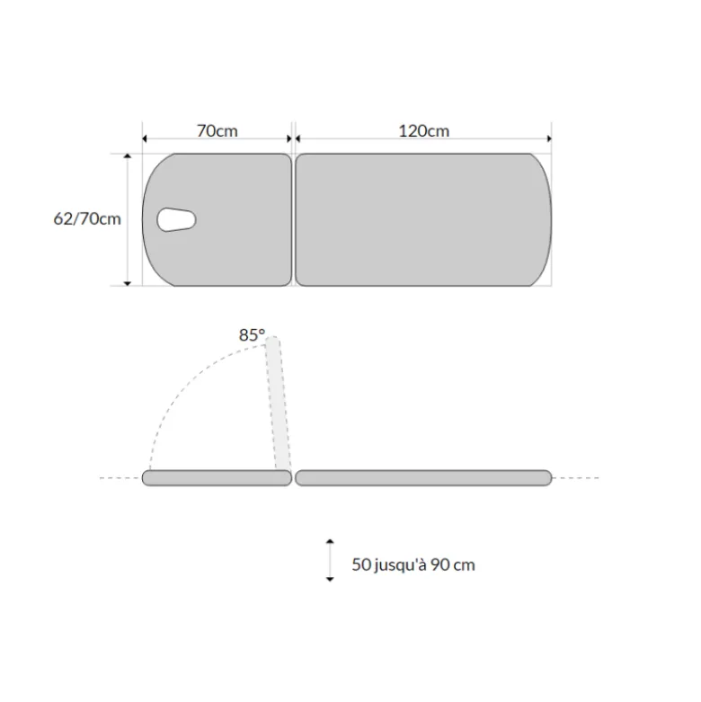 Divan d'examen électrique Mobercas CE-0120-R (1 moteur)