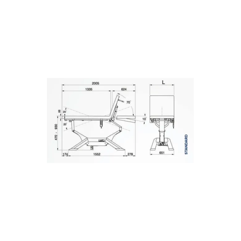Divan d'examen électrique Promotal iQuest Standard (2 moteurs)