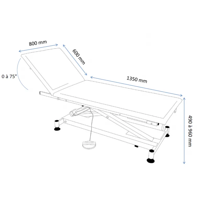 Divan d'examen électrique Vog Médical Roye (1 moteur)