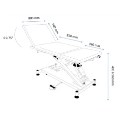 Divan d'examen mixte électrique Vog Médical Roye (1 moteur)