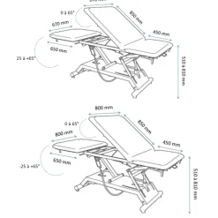 Divan d'examen mixte électrique Vog médical Vimeu (2 moteurs)
