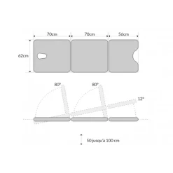 Divan d'examen mixte électrique Mobercas CE-0330-RG (3 moteurs)