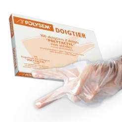Doigtiers 2 doigts polyéthylène non poudrés non stériles Polyactyl (boite de 100)
