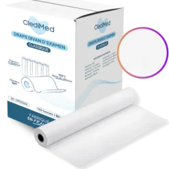 Draps d'examen ouate lisse ClediMed (12 rouleaux)