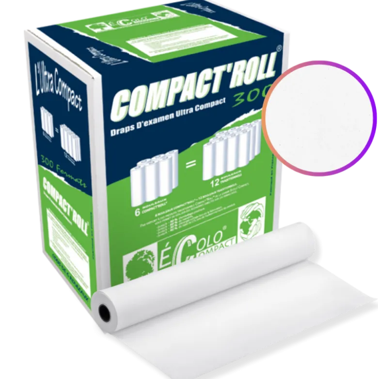 Draps d'examen ouate lisse Compact'roll (carton de 6)