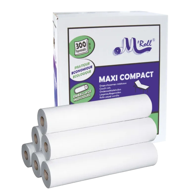 Draps d'examen ouate lisse M'Roll (6 ou 12 rouleaux)