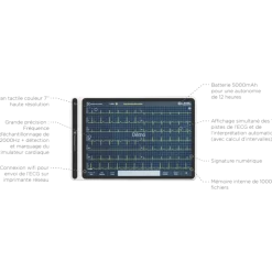 Electrocardiographe ECG Spengler Cardiomate EVI 7" (12 pistes) avec interprétation