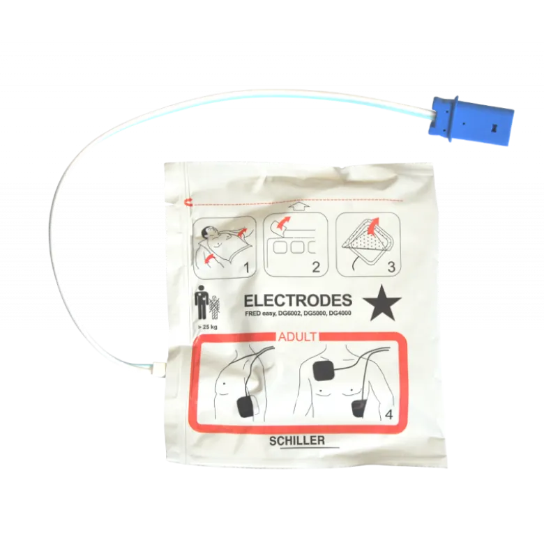 Electrodes adultes pré-connectées pour défibrillateur Fred Easy Life (la paire)
