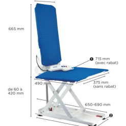 Elevateur de bain avec dossier inclinable Invacare Aquatec Orca