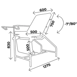 Fauteuil de gynécologie fixe Carina 524-526