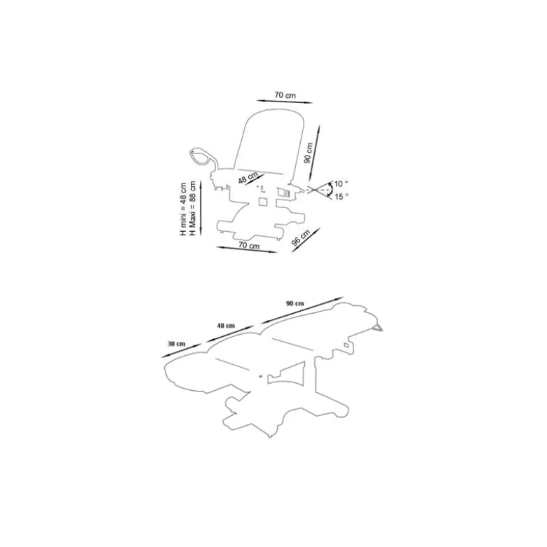 Fauteuil de gynécologie électrique Carina Femina (3 moteurs)