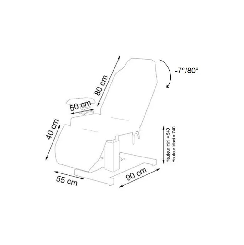 Fauteuil de prélèvement hydraulique Carina 512