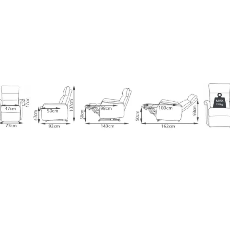 Fauteuil releveur Bergen - 1 moteur