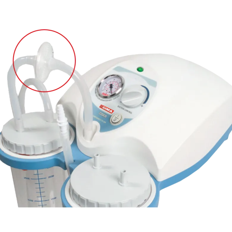 Filtre antibactérien et hydrophobe pour aspirateurs de mucosités Super Vega et Clinic Plus Gima (lot de 8)