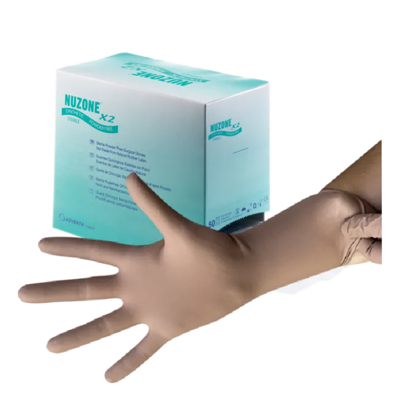 Gants d'examen et de chirurgie sans latex stériles non poudrés (boîte de 100)