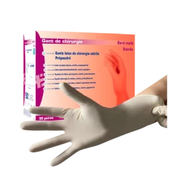 Gants d'examen et de chirurgie latex stériles poudrés (boîte de 100)