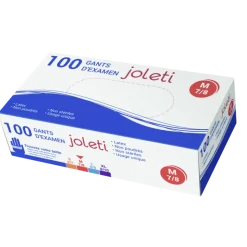 Gants d'examen latex non stériles non poudrés (boîte de 100)