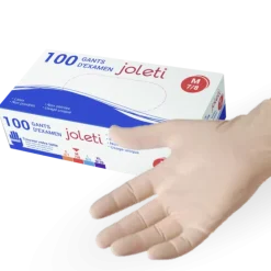 Gants d'examen latex non stériles non poudrés (boîte de 100)