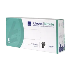 Gants d'examen nitrile Abena noirs non poudrés non stériles (boîte de 100)