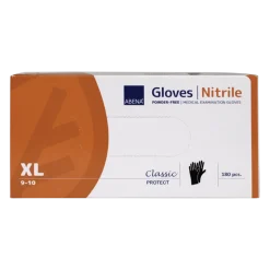 Gants d'examen nitrile Abena noirs non poudrés non stériles (boîte de 100)