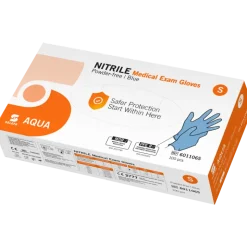 Gants d'examen nitrile Aqua non poudrés non stériles (boite de 100)