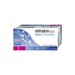 Gants d'examen nitrile Nitriskin Blue Evolution non poudrés non stériles (boite de 100)