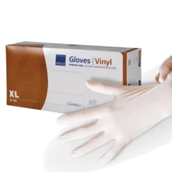 Gants d'examen vinyle Abena non poudrés non stériles (boîte de 100)