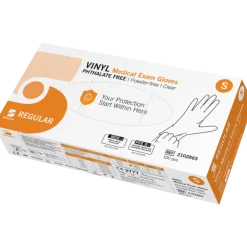 Gants d'examen vinyle Regular non poudrés non stériles (boite de 100)