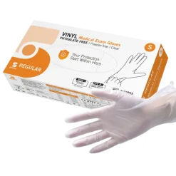 Gants d'examen vinyle Regular non poudrés non stériles (boite de 100)
