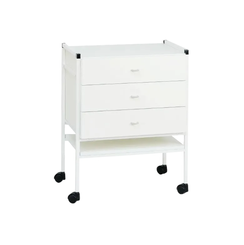 Guéridon avec tiroirs Carina 243 (2 plateaux) - bois laqué