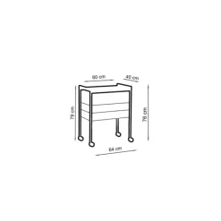 Guéridon avec tiroirs Carina 243 (2 plateaux) - bois laqué