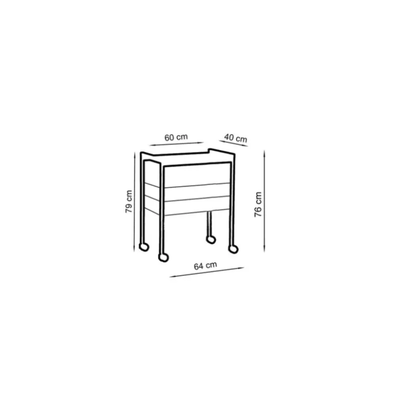Guéridon avec tiroirs Carina 243 (2 plateaux) - bois laqué