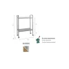 Guéridon Ecopostural bois et métal 2 plateaux plats (94 x 65 x 40 cm)