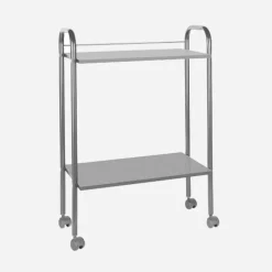 Guéridon Ecopostural bois et métal 2 plateaux plats (94 x 65 x 40 cm)