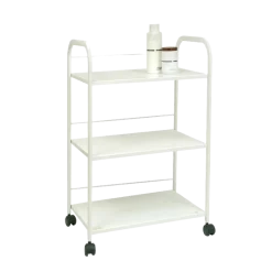 Guéridon médical Ecopostural en métal blanc (3 plateaux)