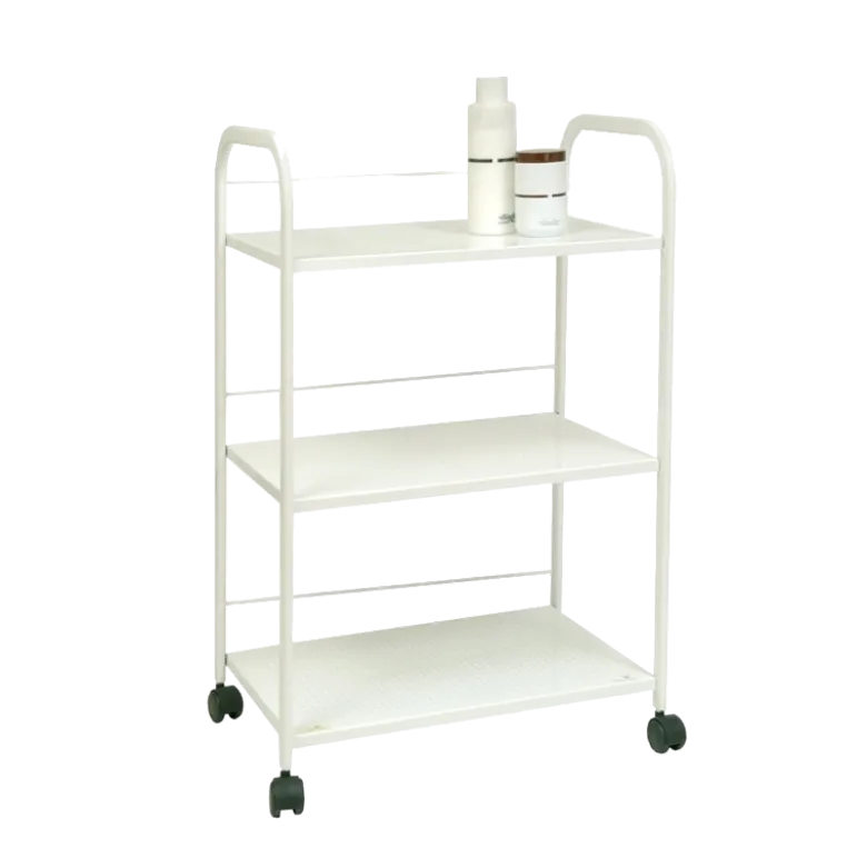 Guéridon médical Ecopostural en métal blanc (3 plateaux)