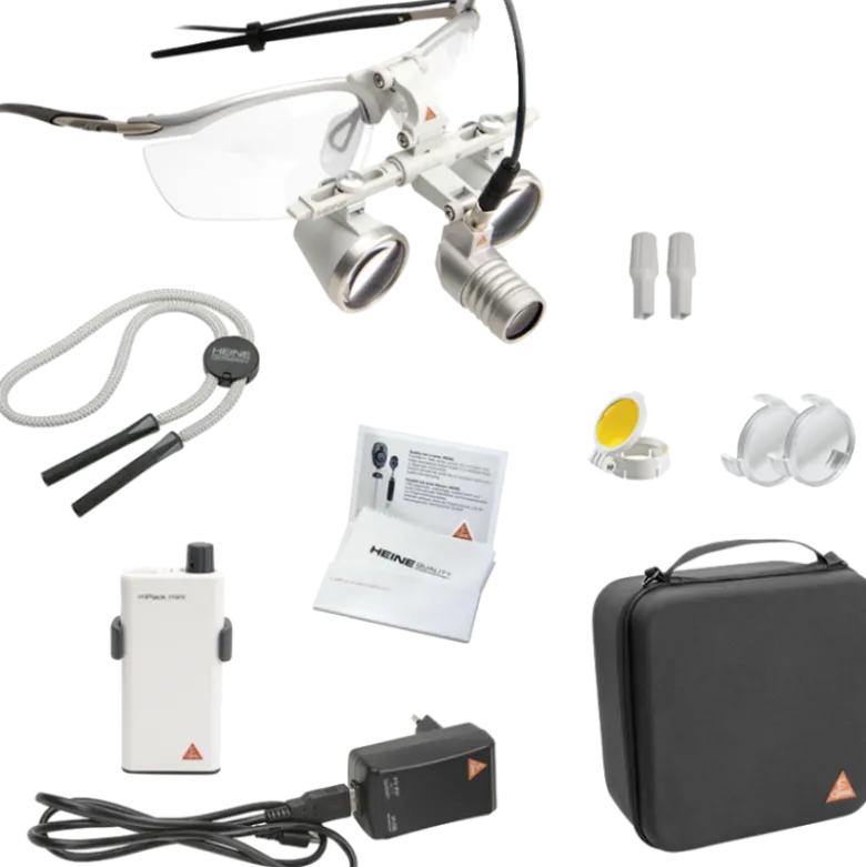 Kit lampe frontale Heine Loupelight 2 LED + loupe binoculaire