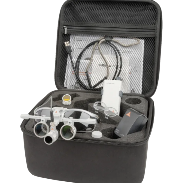 Kit lampe frontale Heine Loupelight 2 LED + loupe binoculaire