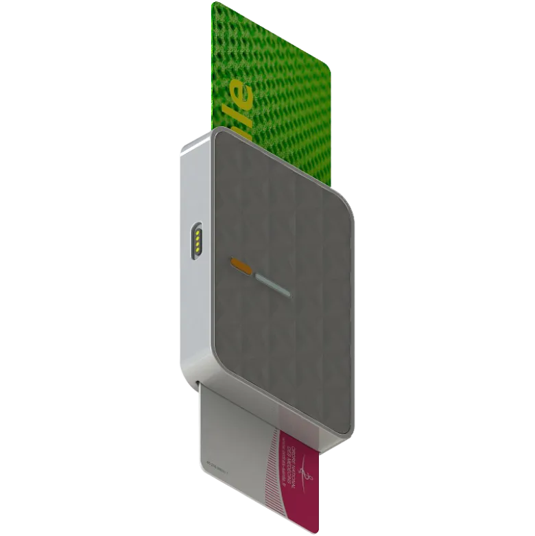 Lecteur de carte à puce bi-fente sans-fil PC/SC Sensyl DSC-BLU