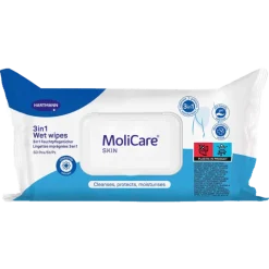 Lingettes hygiéniques imprégnées MoliCare Skin (sachet de 50)