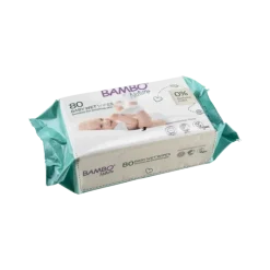 Lingettes imprégnées bébé Bambo Nature (sachet de 80)