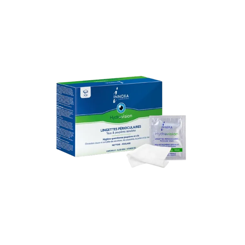 Lingettes nettoyantes périoculaires Innoxa Hydravision (x20)